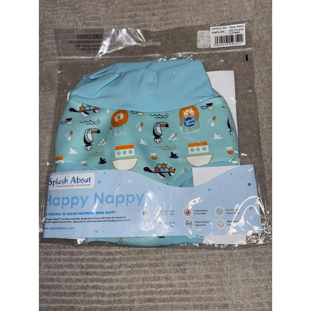 Splash About Happy Nappy Reusable Swim Diaper, Noah's Ark, 2-3 Years